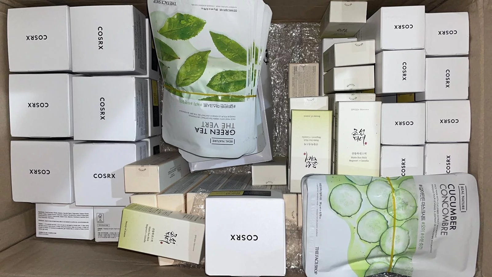 Wholesale beauty products in shipping box